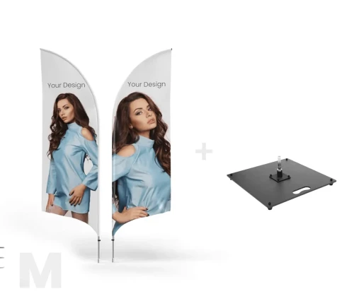 Zestaw Beachflaga Premium Curved M – dwustronna + Square Base 20 kg.webp