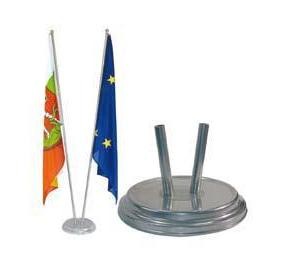 Stojak flagowy 2-ramienny srebrny