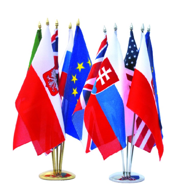 Stojaczek na proporczyk pięcioramienny srebrny