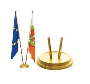 Stojak flagowy 2-ramienny złoty.